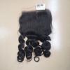 Wholesale 5x5 Remy Indian Human Swiss Lace Closure Loose Wave